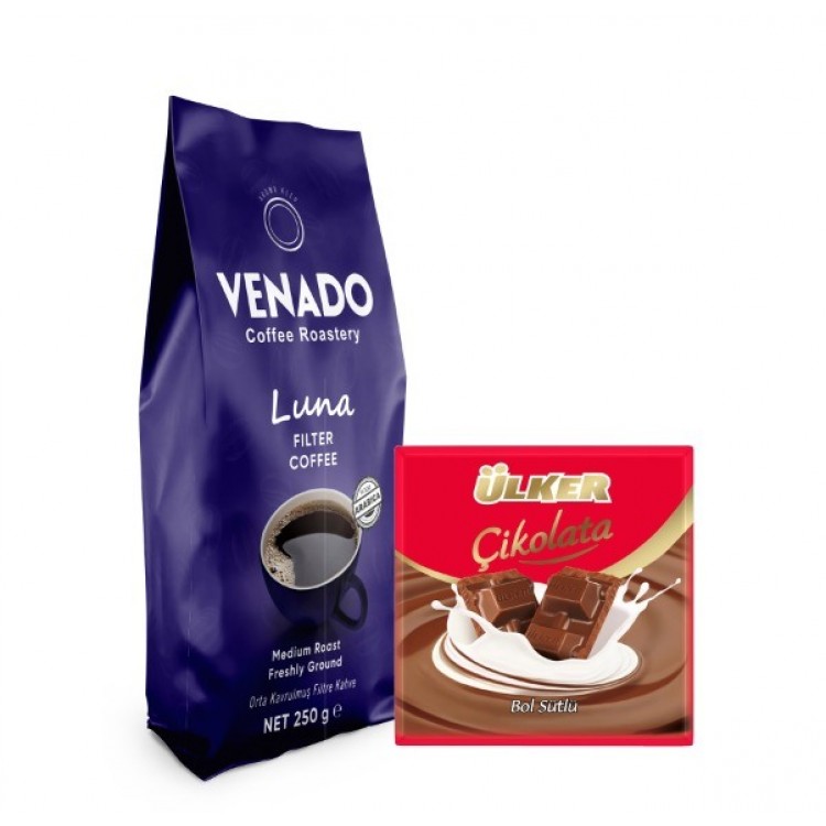Venado Luna 250 g Filtre + Ülker Sütlü Kare 60 g Seti Venado Luna 250 g Filtre + Ülker Sütlü Kare 60 g Seti